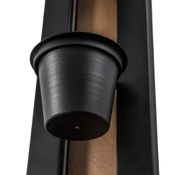 Luminex Væglampe Hylde, sort/træfarvet ståltræ, 90 cm høj