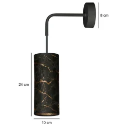 Væglampe Joni, tekstil, 1 lyskilde sort marmoreret^EMIBIG LIGHTING Discount