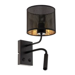 Luminex Væglampe Jovin med 1 lyskilde og spot, sort/guld