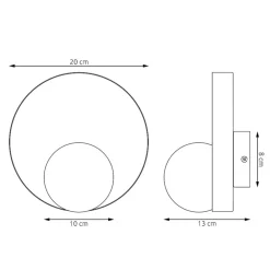 Væglampe Kido K1, beige, stål/glas, Ø 20 cm^EMIBIG LIGHTING Hot