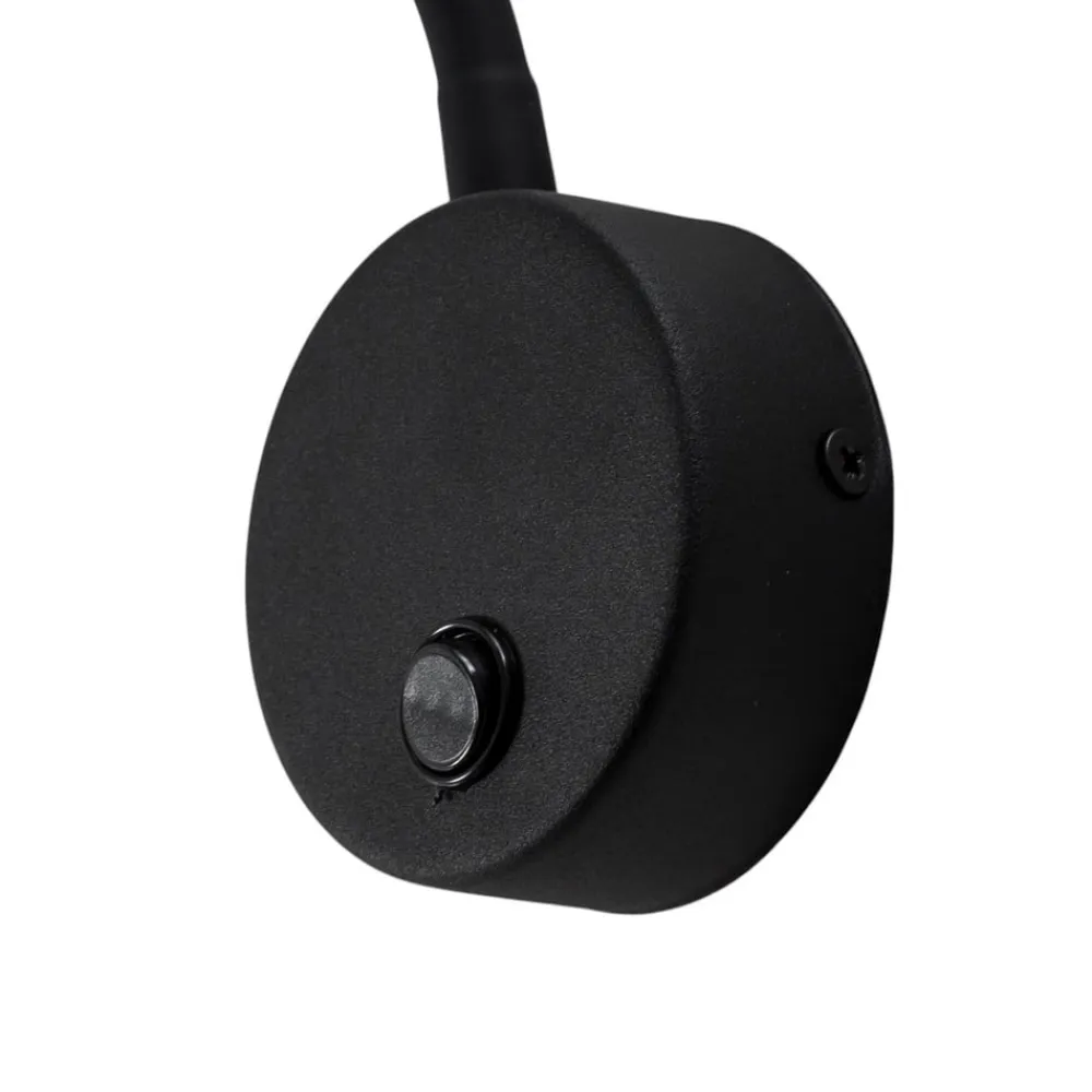 TK Lighting Væglampe Lagos, 45 cm, sort, læselampe, justerbar, G9