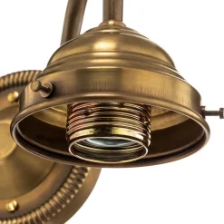 Berliner Messinglampen Væglampe Larry II, messing, mundblæst glas