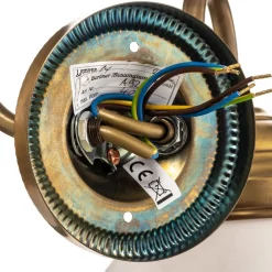 Berliner Messinglampen Væglampe Larry II, messing, mundblæst glas