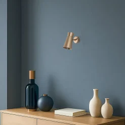 Argon Væglampe Lotta, guldfarvet, spotlight, stål, justerbar