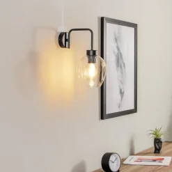 EMIBIG LIGHTING Væglamper>Væglampe Lukka, 1 lyskilde, sort/klar