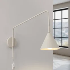 SOLLUX LIGHTING Væglamper|Væglamper>Væglampe LYS, beige, Ø 14 cm, metal, stik, E14