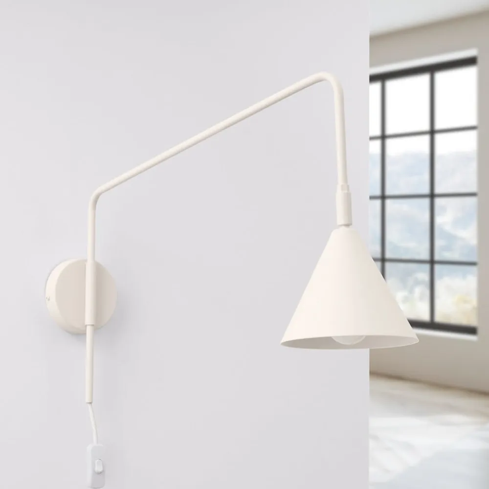 SOLLUX LIGHTING Væglamper|Væglamper>Væglampe LYS, beige, Ø 14 cm, metal, stik, E14