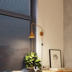 Væglampe LYS, guldfarvet, Ø 14 cm, metal, stik, E14^SOLLUX LIGHTING Hot