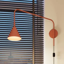 SOLLUX LIGHTING Væglampe LYS, okker, Ø 14 cm, metal, stik, E14