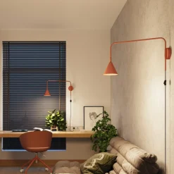 SOLLUX LIGHTING Væglampe LYS, okker, Ø 14 cm, metal, stik, E14