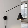 SOLLUX LIGHTING Væglampe LYS, sort, Ø 14 cm, metal, stik, E14
