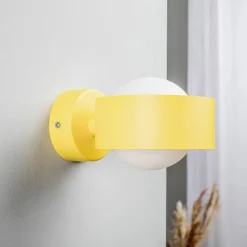 Argon Væglampe Mado i stål, gul, 1 lyskilde