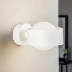 Væglampe Mado i stål, hvid, 1 lyskilde^Argon