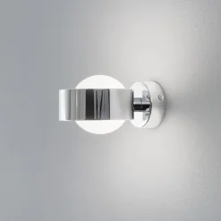 Væglampe Mado, stål kromfarvet, glas opal, 1 lyskilde^Argon Best