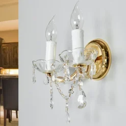 ORION Væglamper|Væglamper>Væglampe Marie Claire, krystalglas, 2 lyskilder