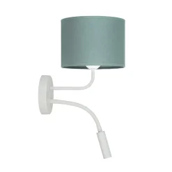 Duolla Væglamper>Væglampe med rulle, stof, hvid/sage, læselampe