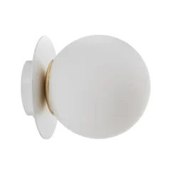 Væglampe Minerva K1, hvid, Ø 15 cm, glas/metal^EMIBIG LIGHTING