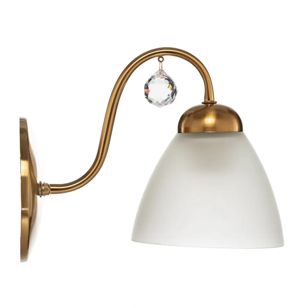 Lamkur Væglampe Miranda med glasskærm, messing