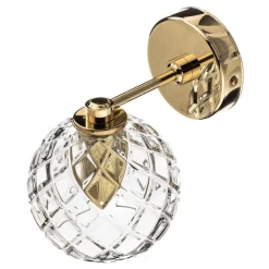 Argon Væglampe Odel med dekoreret glasskærm