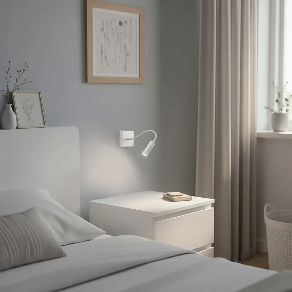 Væglampe Ojos, creme, læselampe, justerbar, 33 cm, G9^Argon Best