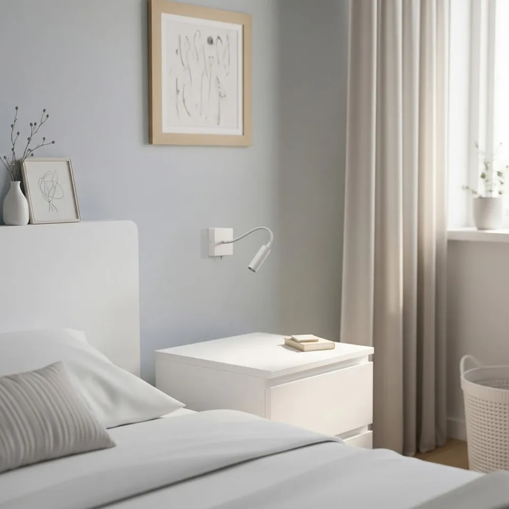 Væglampe Ojos, creme, læselampe, justerbar, 33 cm, G9^Argon Best