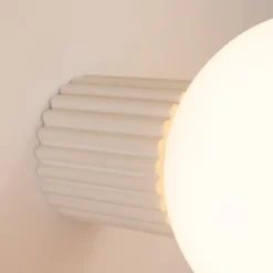 Væglampe ORBI, beige, glas/metal, Ø 12 cm, IP44, G9^SOLLUX LIGHTING Hot