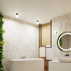 SOLLUX LIGHTING Væglampe ORBI, sort, glas/metal, Ø 12 cm, IP44, G9