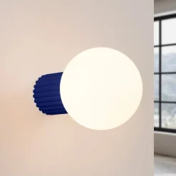 SOLLUX LIGHTING Gang|Pendellamper>Væglampe ORBI, ultramarin, glas/metal, Ø 12 cm, IP44, G9
