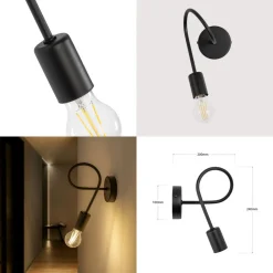 HELAM Væglampe Oxford i metal i sort