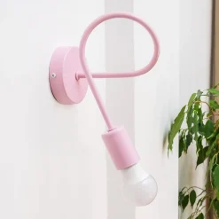 HELAM Væglamper|Væglamper>Væglampe Oxford, lyserød, metal, E27