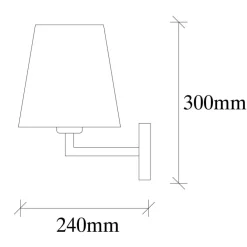 Opviq Væglampe Profil, sort/creme, metal/stof, højde 30 cm