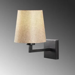 Opviq Væglampe Profil, sort/creme, metal/stof, højde 30 cm