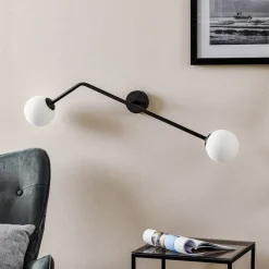 ALDEX Væglamper>Væglampe Pure, 2 lyskilder, sort, vandret