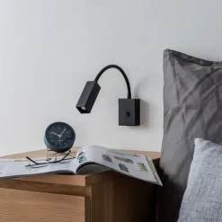 Argon Væglampe Raisio, fleksibel arm, sort