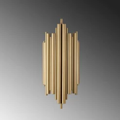 Opviq Væglampe Reis 13341, guldfarvet, metal, højde 50 cm