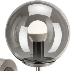 Væglampe Rollo, Ø 15 cm, røggrå, glas/metal^Lamkur Hot