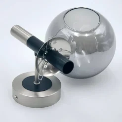 Væglampe Rollo, Ø 15 cm, røggrå, glas/metal^Lamkur Hot