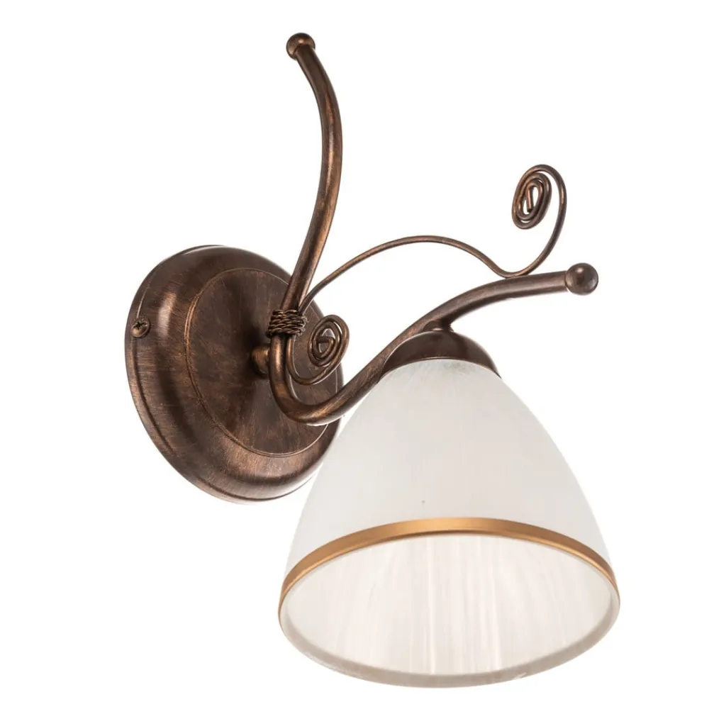 Lamkur Væglampe Roma i hvid og brun