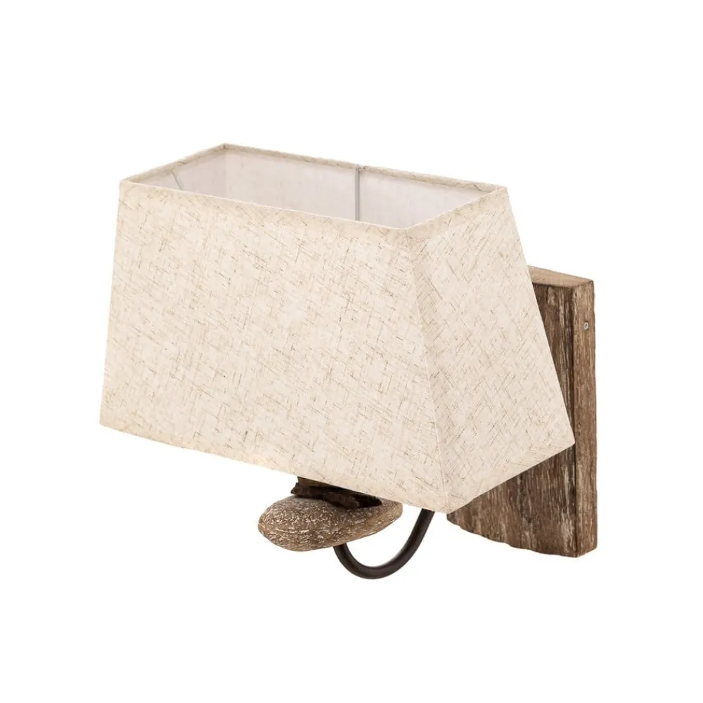 ONLI Gang|Pendellamper>Væglampe Seregon med sten dekoration og stofskærm