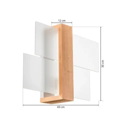 Væglampe Shifted 1, glas og lyst træ^SOLLUX LIGHTING Best