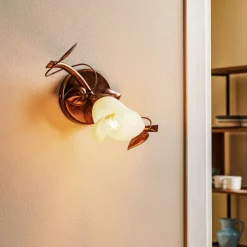 Væglampe Siena i florentinsk stil, 1 lyskilde, metal, glas^Lamkur Hot