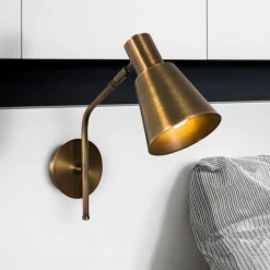 Opviq Væglampe Sivani MR-663, antik guld, metal, Ø 15 cm