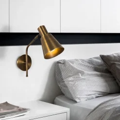 Opviq Væglampe Sivani MR-663, antik guld, metal, Ø 15 cm