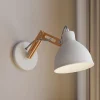 Euluna Væglampe Skansen, træarm justerbar, hvid