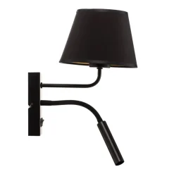 Luminex Væglampe Soho, konisk, læselampe sort/guld