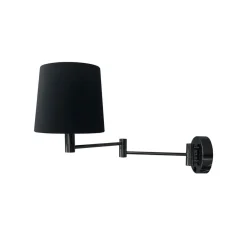 Euluna Væglampe Solo, kegle, velour, sort/sort