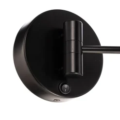 Euluna Væglampe Solo, kegle, velour, sort/sort