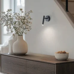 SIGMA Væglampe Sopel, antracit, 1 lyskilde, stål, højde 15 cm