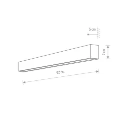 Nowodvorski Lighting Væglampe Straight M, 92 cm, hvid