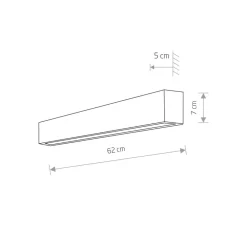 Væglampe Straight S, 62 cm, hvid^Nowodvorski Lighting New